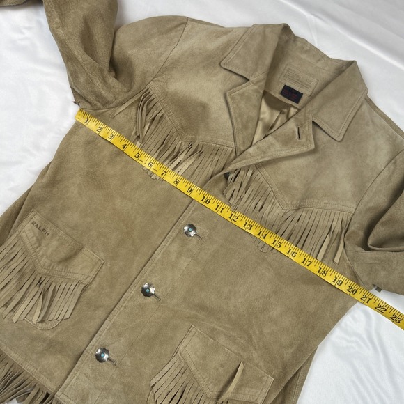 Polo Ralph Lauren Suede Fringe Jacket Leather Western Concho Authentic Dry Goods - Picture 9 of 16